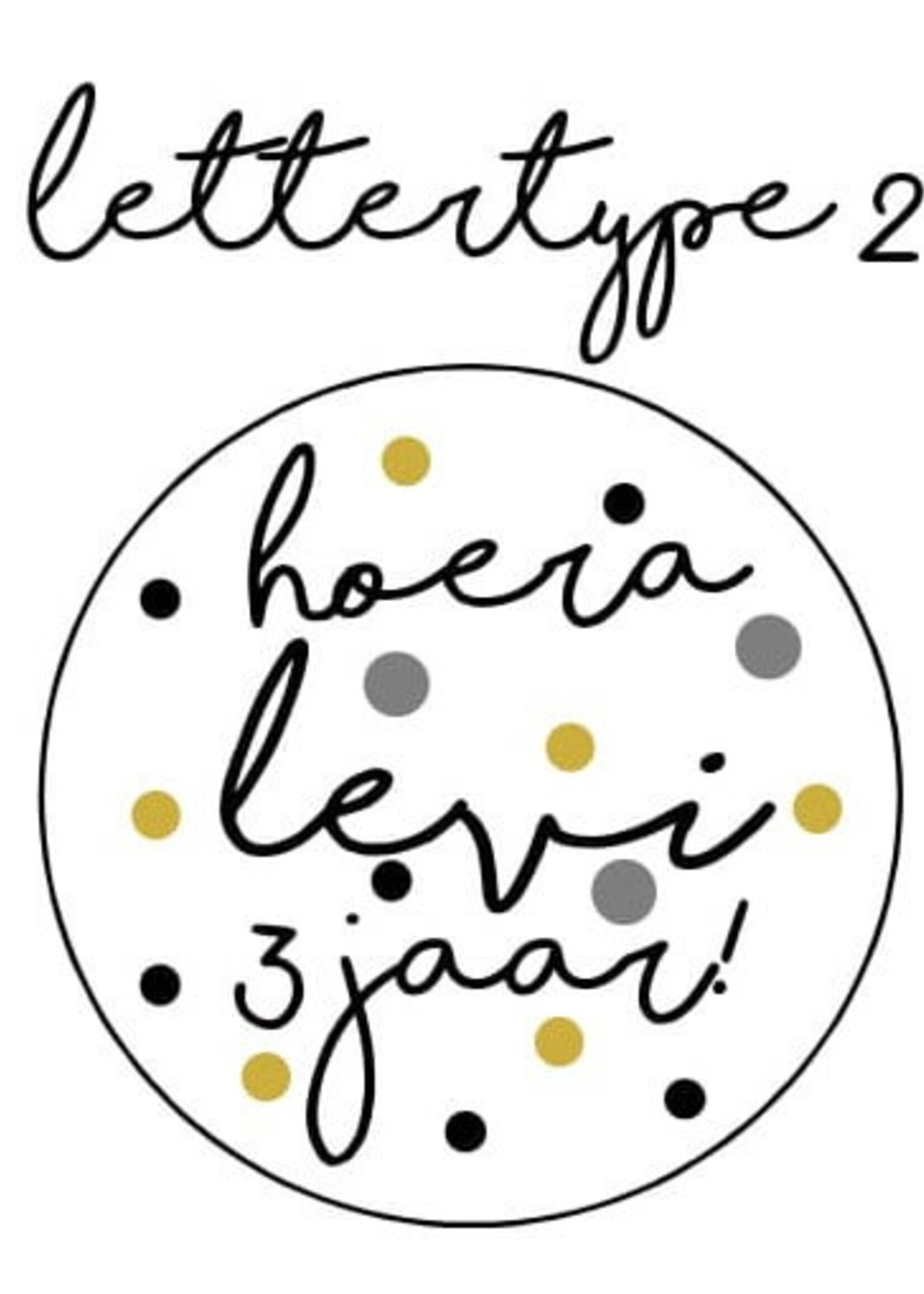 Verjaardagslabels mosterd grijs zwart (Printable)
