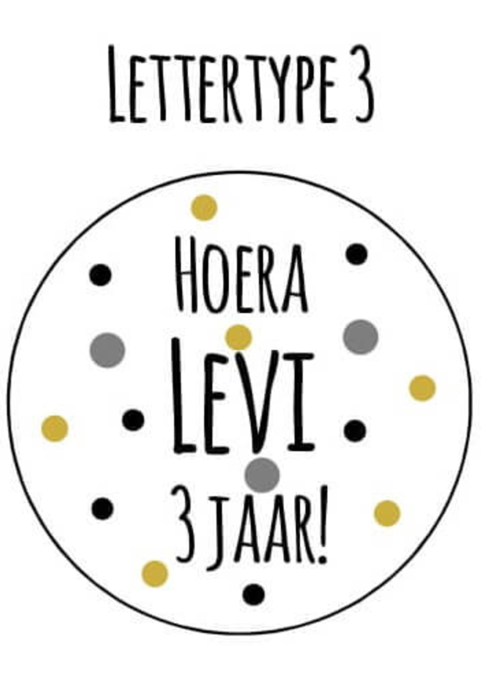 Verjaardagslabels mosterd grijs zwart (Printable)