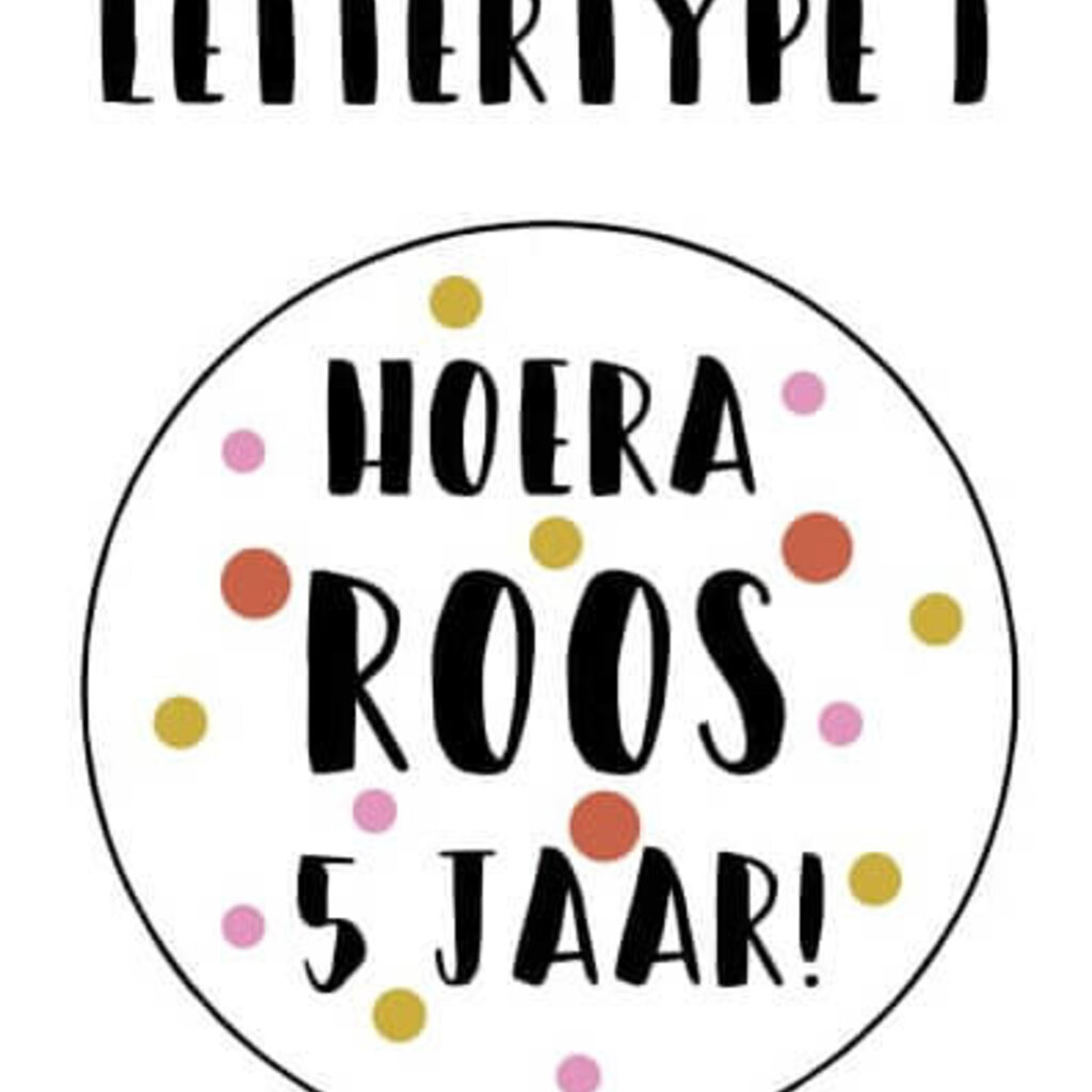 Verjaardagslabels roze mosterd roest (Printable)