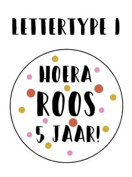 Verjaardagslabels roze mosterd roest (Printable)
