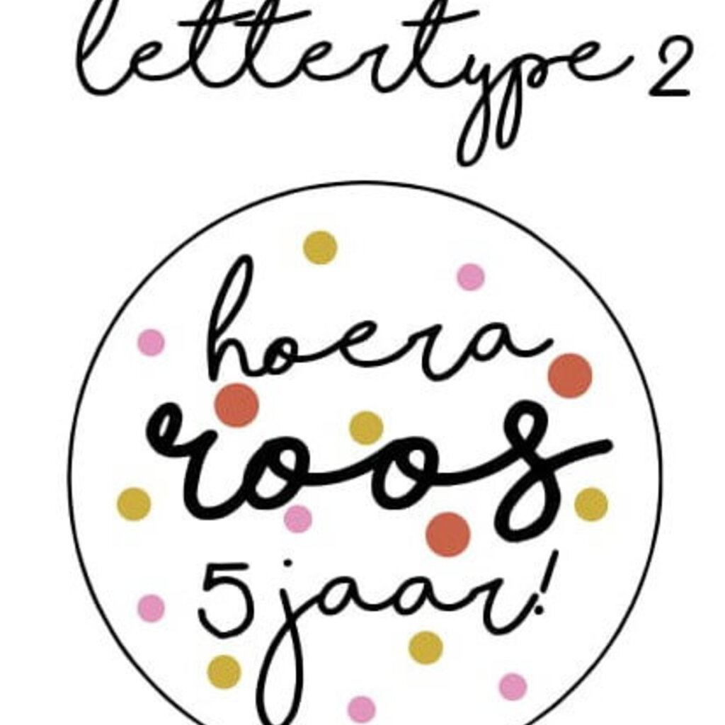 Verjaardagslabels roze mosterd roest (Printable)
