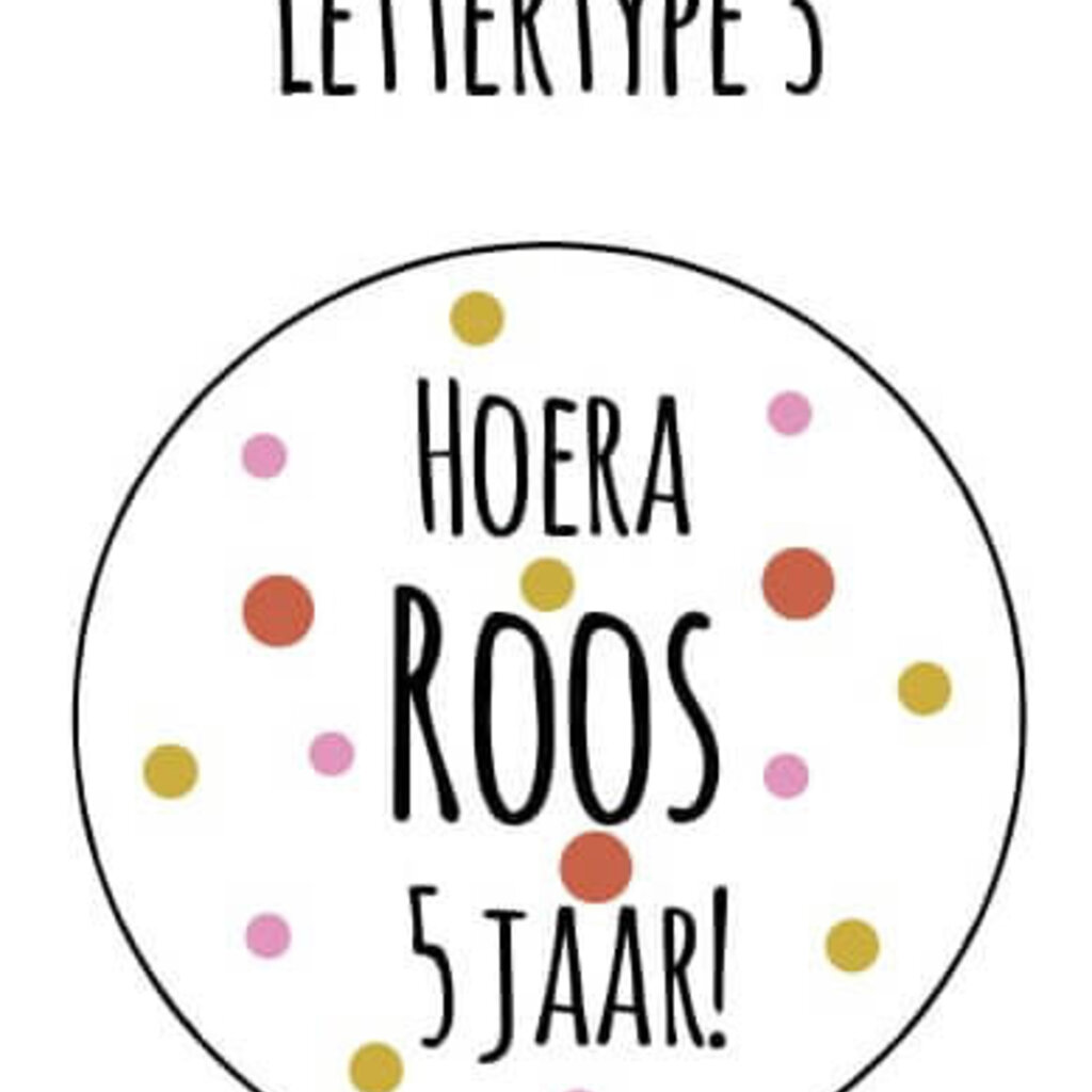 Verjaardagslabels roze mosterd roest (Printable)