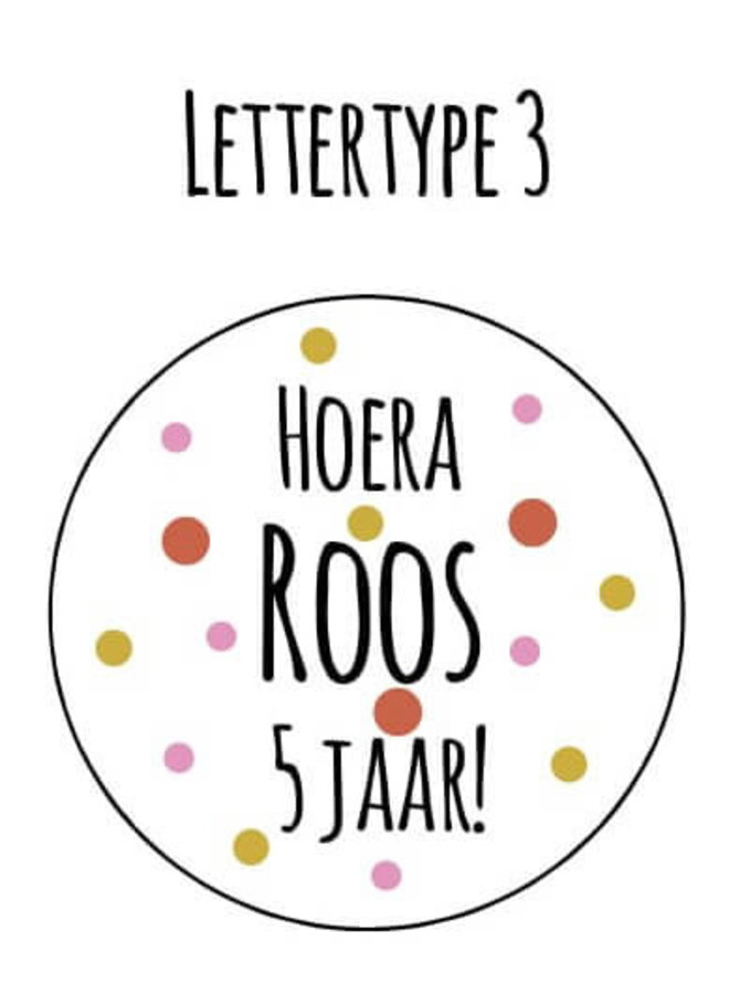 Verjaardagslabels roze mosterd roest (Printable)