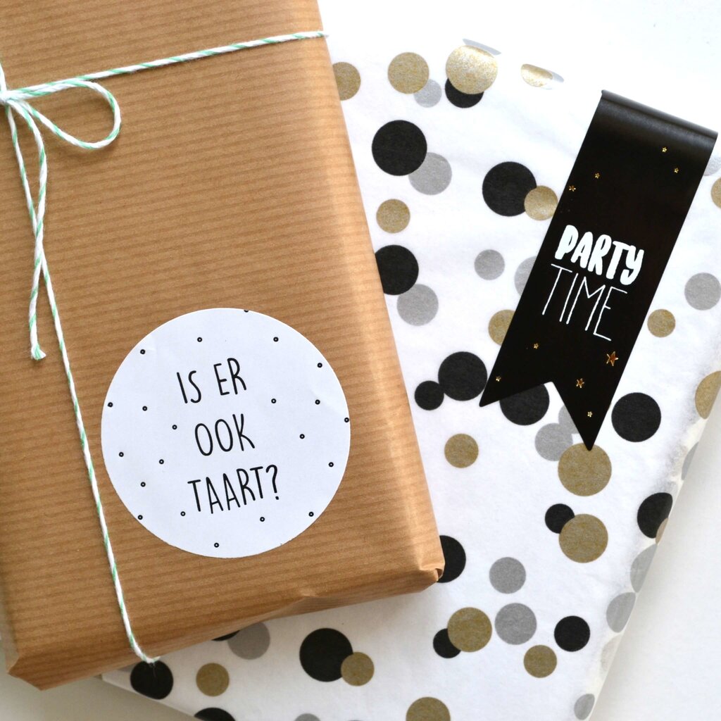 Sluitsticker vaantje - Party time 5x