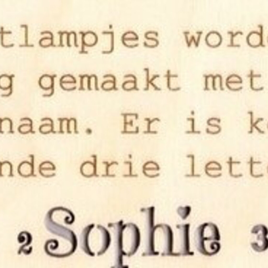 Houten nachtlampje met naam Jungle