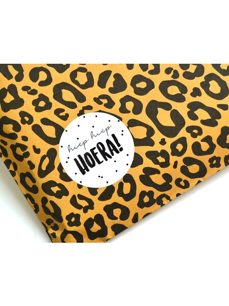 Sluitsticker - Hiep hiep hoera! zwart/wit 10x