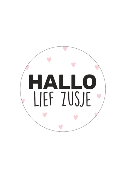 Sluitsticker hallo lief zusje 10x