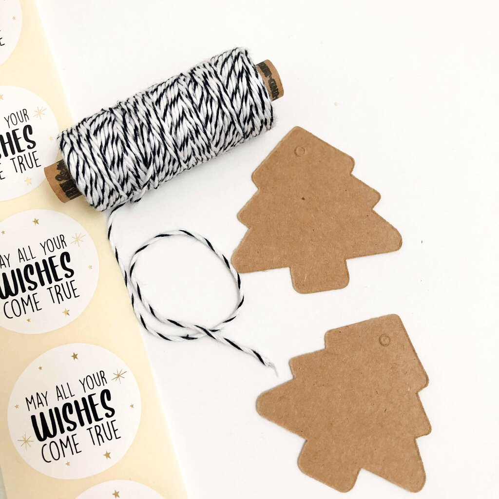 Label kerstboom 5x