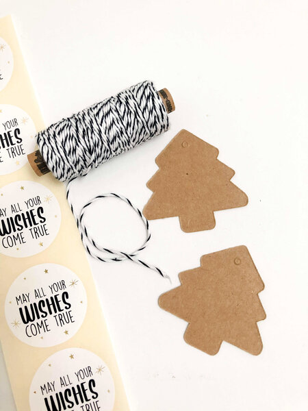 Label kerstboom 5x