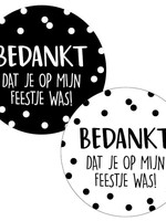 Sluitsticker Bedankt dat je op mijn feestje was 10x