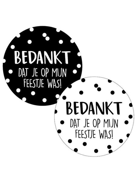 Sluitsticker Bedankt dat je op mijn feestje was 10x