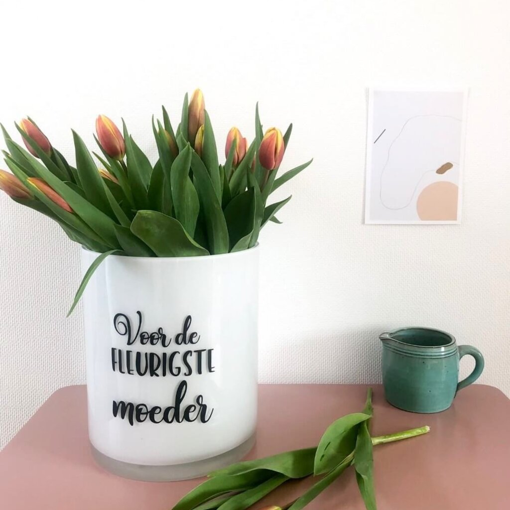 Sticker 'Voor de fleurigste moeder