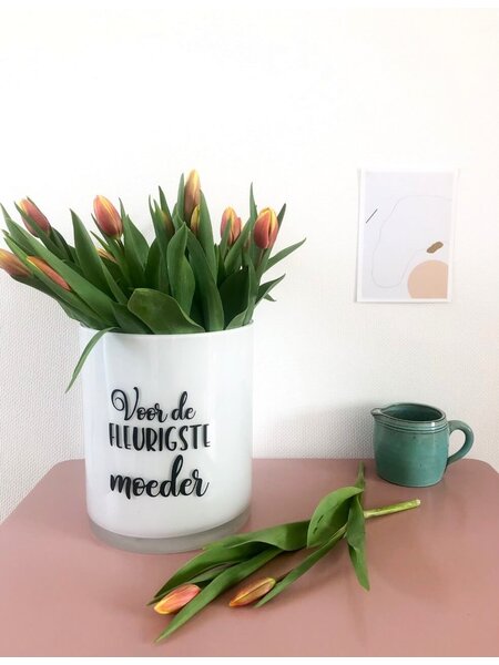 Sticker 'Voor de fleurigste moeder