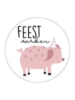 Sluitsticker feestvarken 10 x