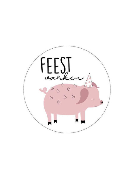 Sluitsticker feestvarken 10 x