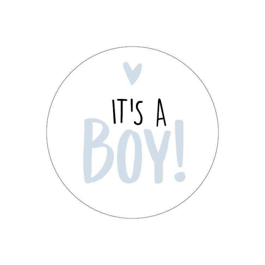Sluitsticker it's a boy 10 x (lichtblauw)