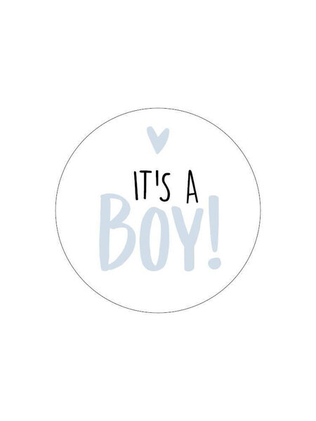 Sluitsticker it's a boy 10 x (lichtblauw)