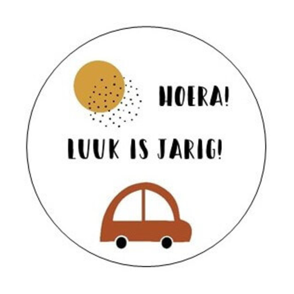 Traktatie labels met naam: Auto