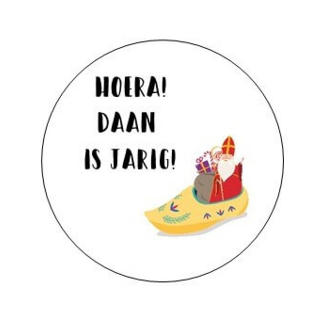 Traktatie labels met naam Sint