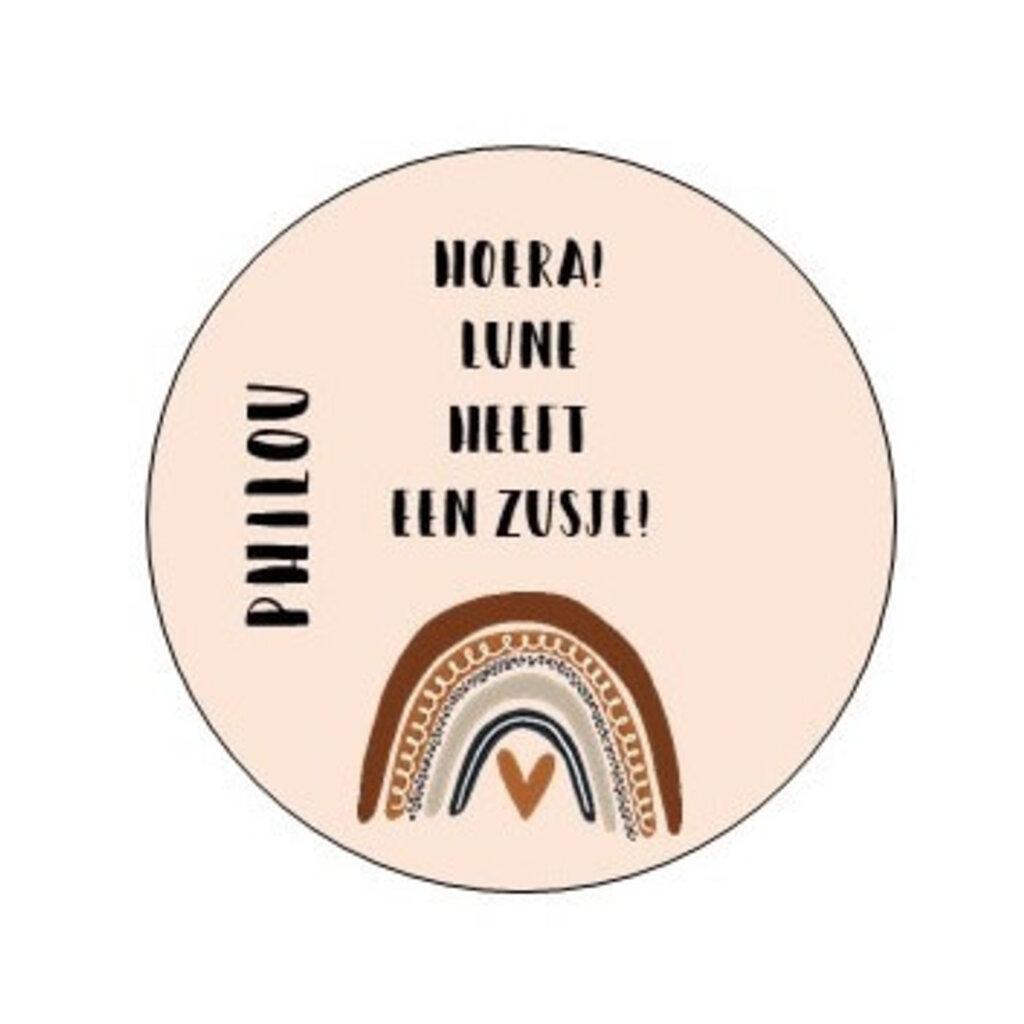Traktatie labels met naam zusje