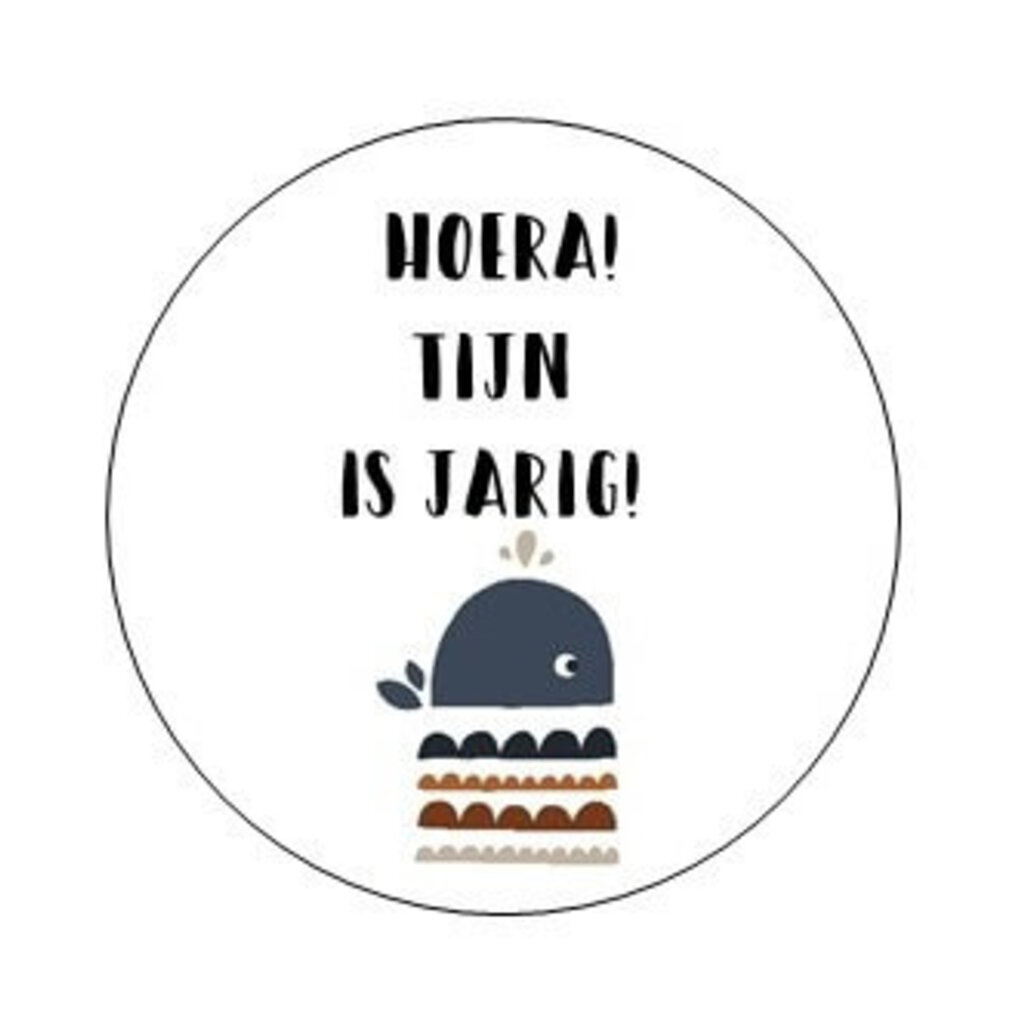 Traktatie labels met naam Walvis