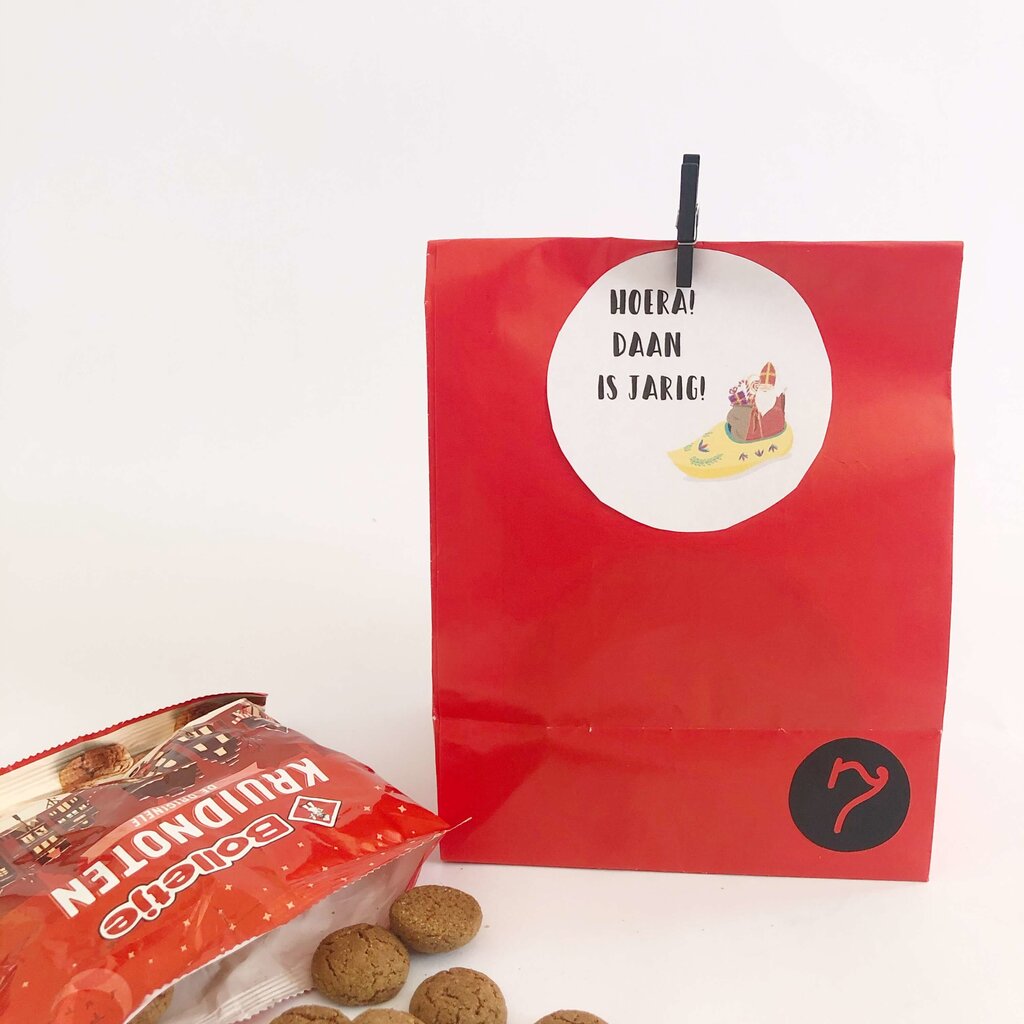 Traktatie labels met naam Sint