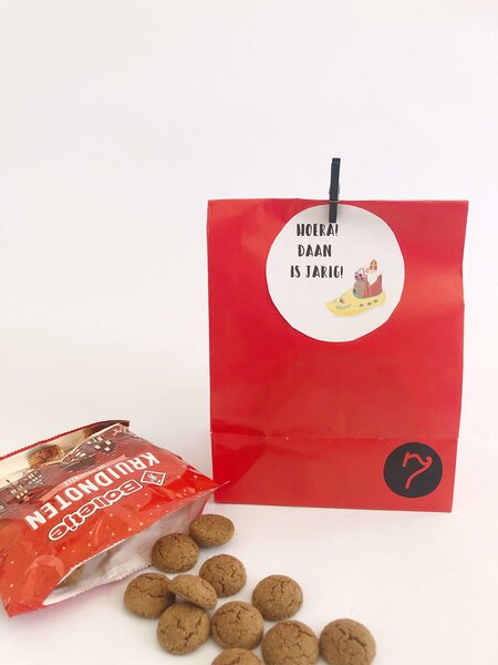 Traktatie labels met naam Sint