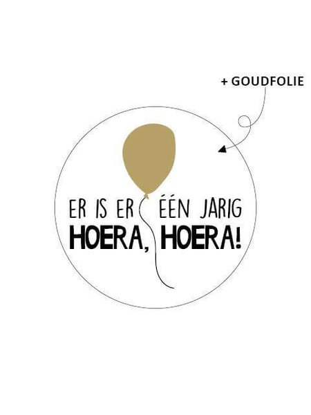 Sluitstickers Er is er een jarig met ballon 10x