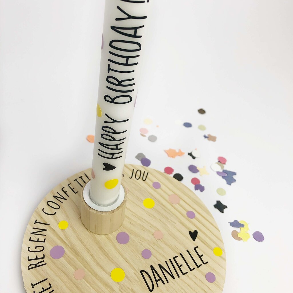 Kandelaar Het regent confetti voor jou (Peach)