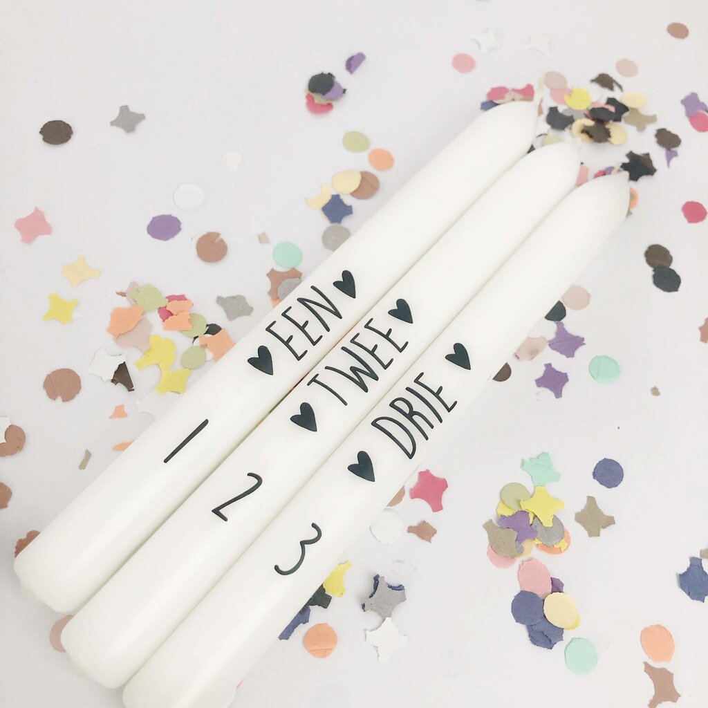 Kandelaar Het regent confetti voor jou (Peach)