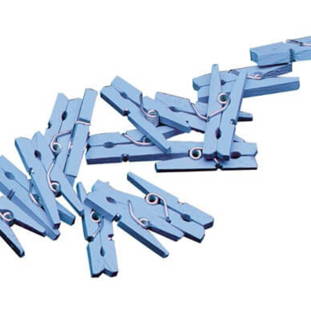 Mini knijpertjes blauw 20x