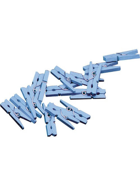 Mini knijpertjes blauw 20x