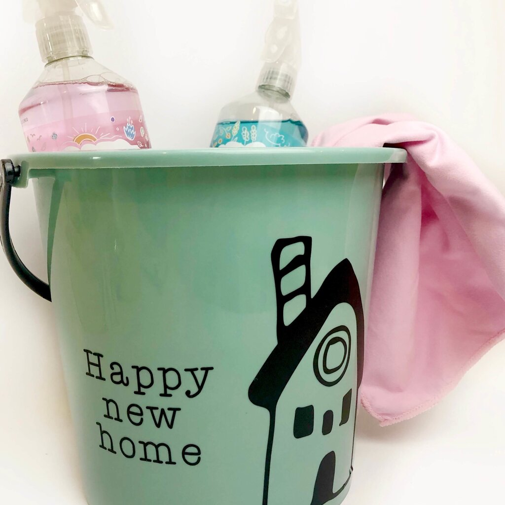 Sticker voor emmer Happy New Home