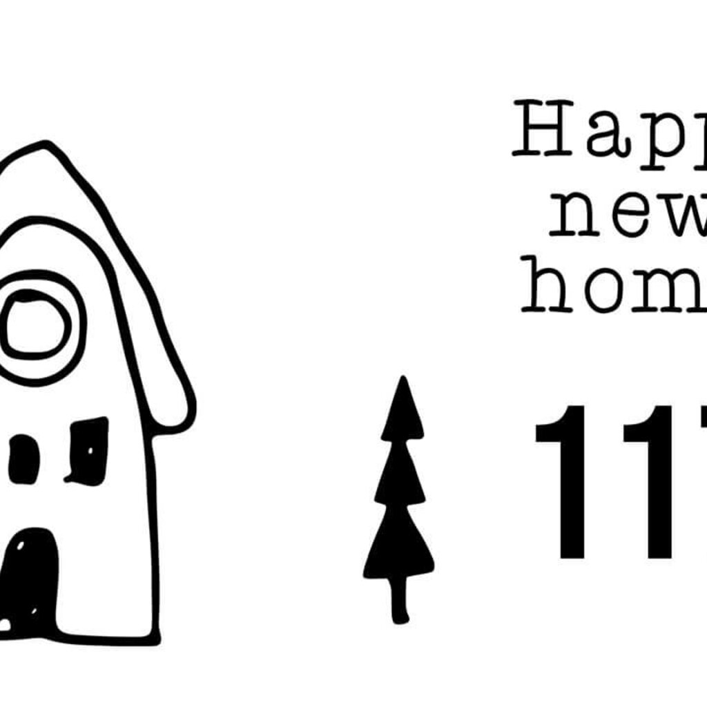 Sticker voor emmer Happy New Home
