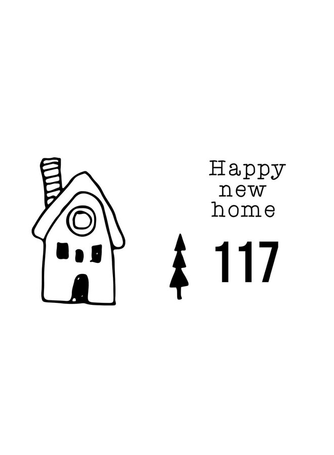 Sticker voor emmer Happy New Home