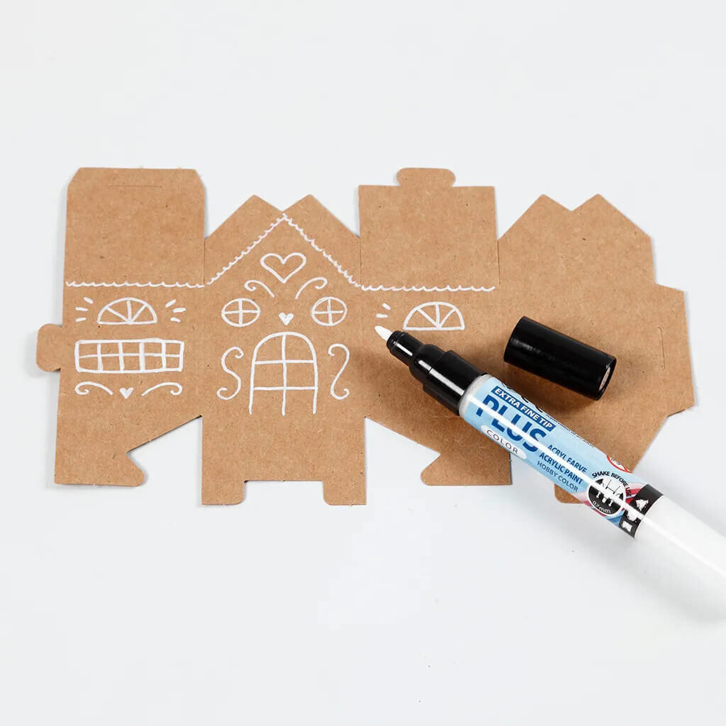 Adventskalender huisjes, bomen en stift