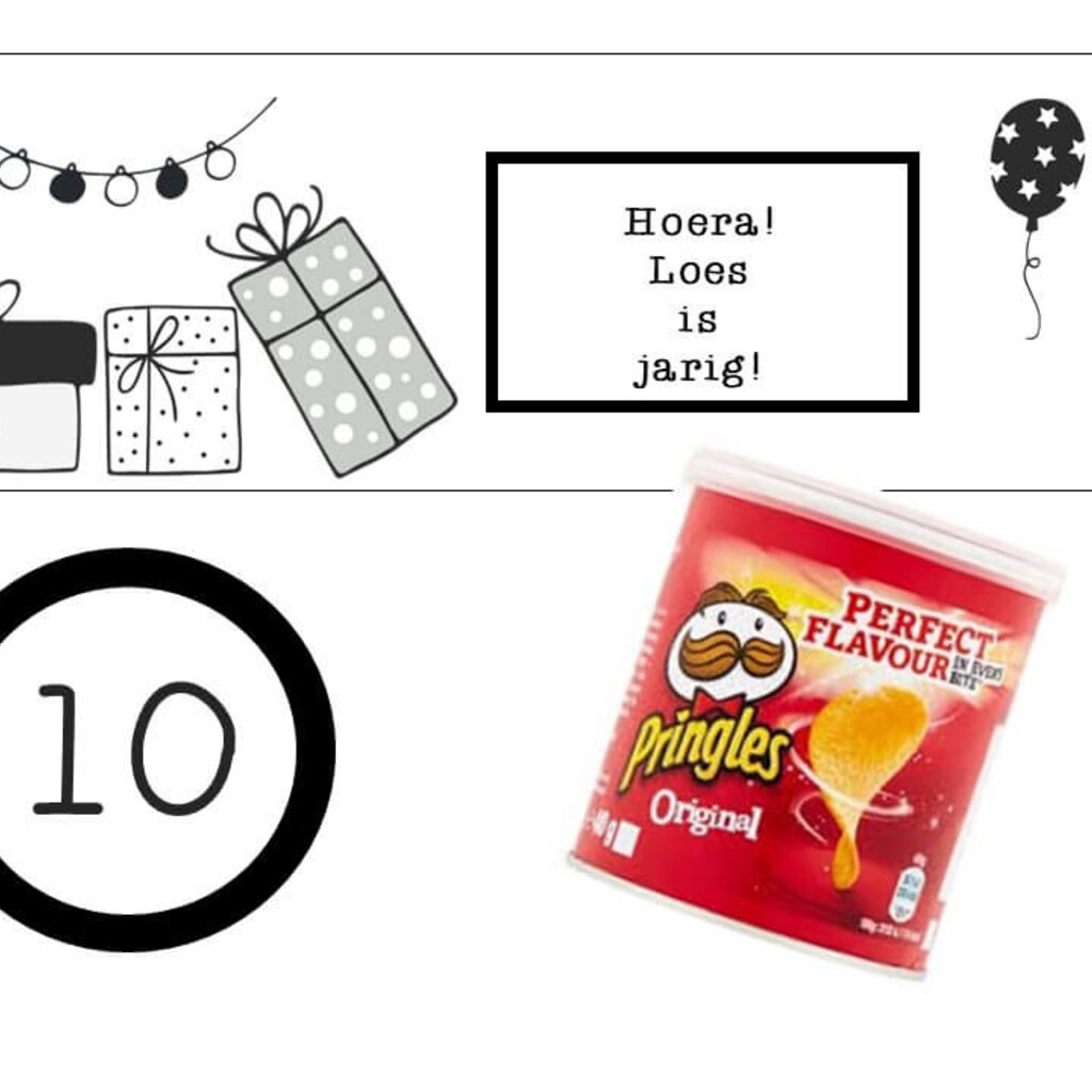 Printable Pringles zwart wit