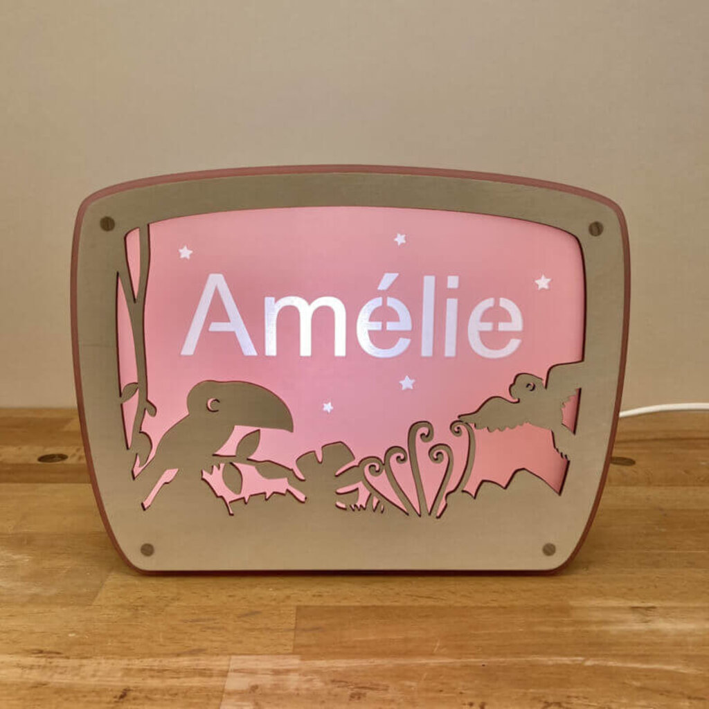 Houten lampje met naam  Jungle