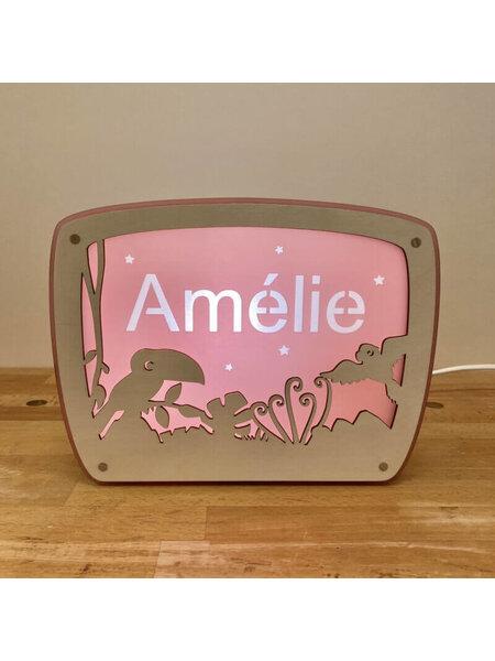 Houten lampje met naam  Jungle