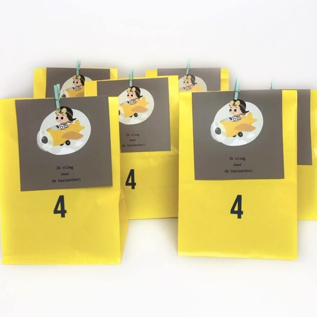 Traktatie kaartjes Ik vlieg naar de basisschool 10 x