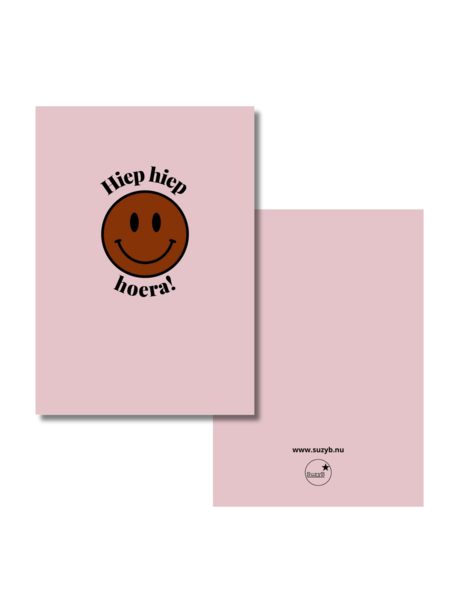 Kaart  Smiley Hiep hier hoera Kaart  Smiley Hiep hier hoera