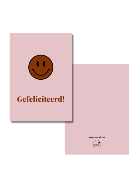 Kaart  Smiley Gefeliciteerd!