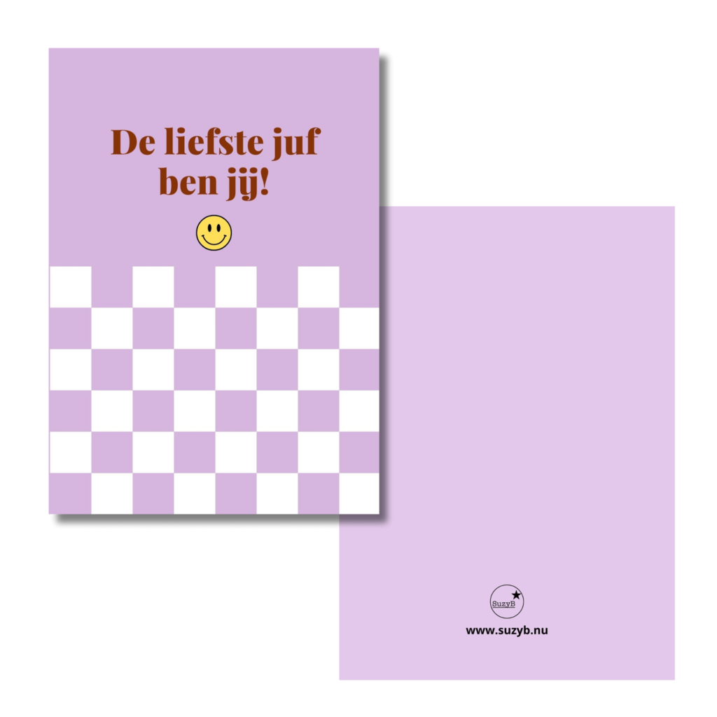 Kaart  Smiley De liefste juf ben jij!