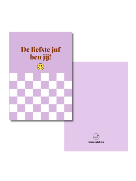Kaart  Smiley De liefste juf ben jij!