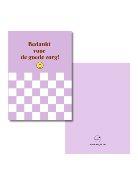 Kaart  Smiley Bedankt voor de goede zorg!