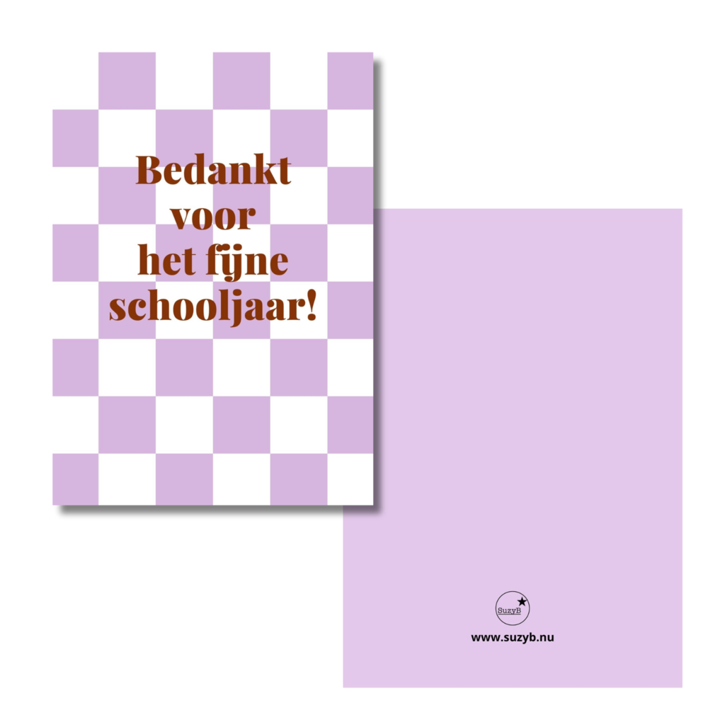 Kaart Bedankt voor het fijne schooljaar!
