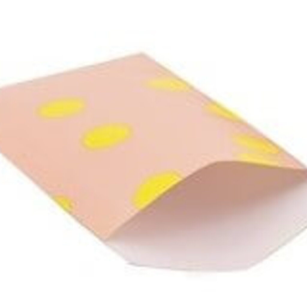 Cadeauzakjes Roze met gele stippen 5 x