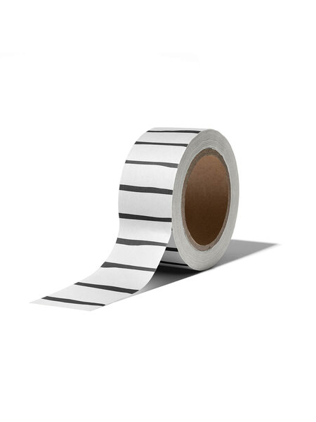 Washi tape Wit met zwarte strepen
