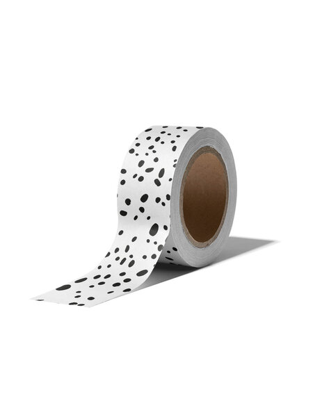 Washi tape wit met zwarte stip