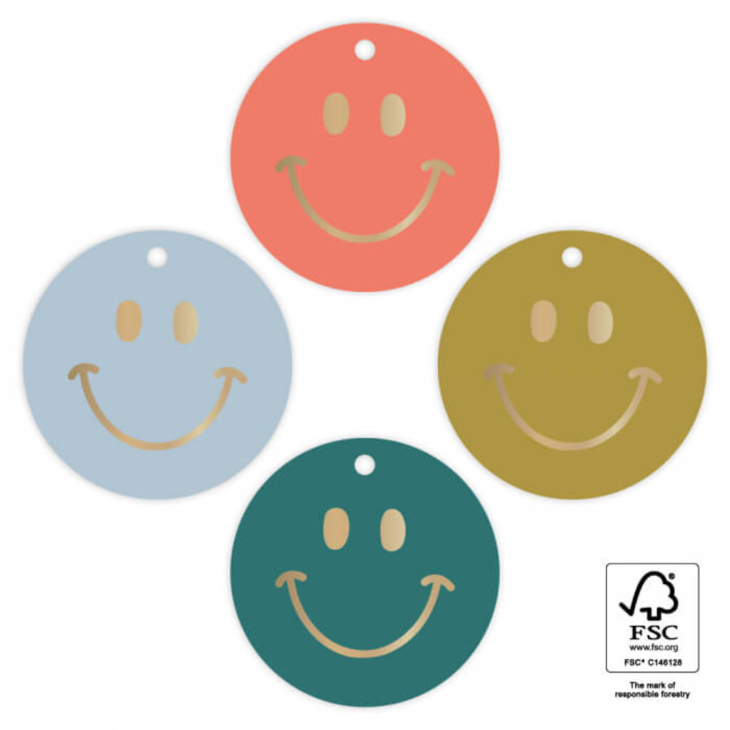 Cadeaulabels Smiley 4x